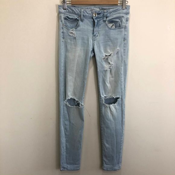 American Eagle Outfitters Denim - American Eagle Light Wash Distressed Skinny Jeans